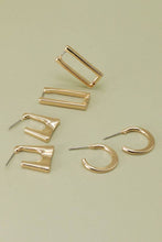 Load image into Gallery viewer, GEO MINI TRIO HOOP EARRING SET | GOLD