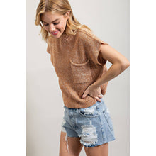 Load image into Gallery viewer, DROP SHOULDER RIB-KNIT SWEATER TOP : Brown