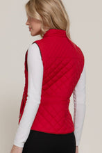 Load image into Gallery viewer, Suede Piping Detail Rib Quilted Padding Vest: BLK-black / S