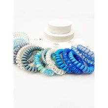 Load image into Gallery viewer, Blue Tone Multi Design Spiral Hair Ties: MIX COLOR / ONE(12)