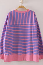 Load image into Gallery viewer, NT11927-Stripe Comfy Casual Oversized Knit Top: RED/CREAM / S-M-L/2-2-2