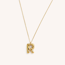 Load image into Gallery viewer, Bubble Initial Charm Necklaces- Gold: C