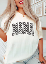 Load image into Gallery viewer, Mama Outline Checkered Tee: Espresso