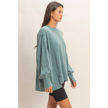 Load image into Gallery viewer, Oversized Seam Detail Long Sleeve Top: MINT