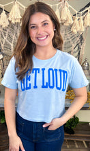 Load image into Gallery viewer, Custom Arched Puff Graphic Crop Top: AS / Sports Grey