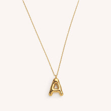 Load image into Gallery viewer, Bubble Initial Charm Necklaces- Gold: C