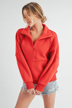 Load image into Gallery viewer, Long Dove Funnel Neck Half Zip: Pink