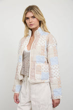 Load image into Gallery viewer, MULTI-PATTERN WESTERN QUILTED ZIP-UP JACKET: KHAKI MULTI