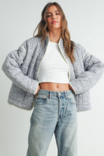 Load image into Gallery viewer, FLORAL QUILTED JACKET WITH LIGHTWEIGHT BOHO PRINT: LAVENDER / IVORY