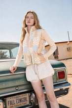 Load image into Gallery viewer, MULTI-PATTERN WESTERN QUILTED ZIP-UP VEST : KHAKI MULTI