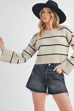 Load image into Gallery viewer, Emmanuelle Sweater: Heather Gray/Navy / Contemporary