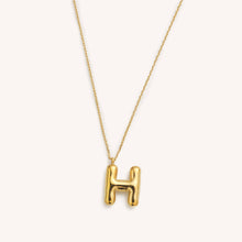 Load image into Gallery viewer, Bubble Initial Charm Necklaces- Gold: C