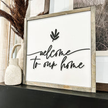 Load image into Gallery viewer, Welcome To Our Home Sign: Dark Walnut / 15x15