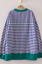 Load image into Gallery viewer, NT11927-Stripe Comfy Casual Oversized Knit Top: RED/CREAM / S-M-L/2-2-2