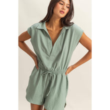 Load image into Gallery viewer, Sage Collared Romper