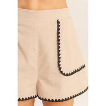 Load image into Gallery viewer, Scallop Trim High-Waisted Shorts: BEIGE