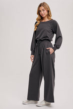 Load image into Gallery viewer, WIDE NECK OFF THE SHOULDER KNIT JUMPSUIT: IVORY