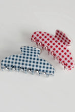 Load image into Gallery viewer, JUMBO STRIPE PLAID OVAL HAIR CLAW CLIPS | PLAID RED