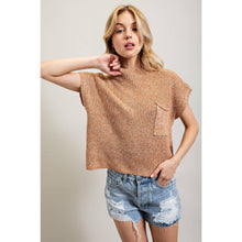 Load image into Gallery viewer, DROP SHOULDER RIB-KNIT SWEATER TOP : Brown