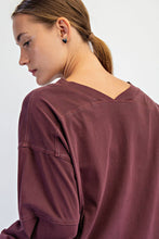 Load image into Gallery viewer, PIGMENT WASHED COTTON V-NECK TOP: Regency Green