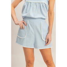 Load image into Gallery viewer, Scallop Trim High-Waisted Shorts: BEIGE