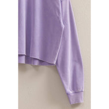 Load image into Gallery viewer, Blue Cropped Sweatshirt With Raw Hem