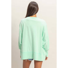 Load image into Gallery viewer, Oversized Seam Detail Long Sleeve Top: BLUE