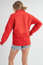 Load image into Gallery viewer, Long Dove Funnel Neck Half Zip: Pink
