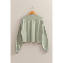 Load image into Gallery viewer, Blue Cropped Sweatshirt With Raw Hem