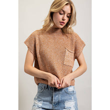 Load image into Gallery viewer, DROP SHOULDER RIB-KNIT SWEATER TOP : Brown