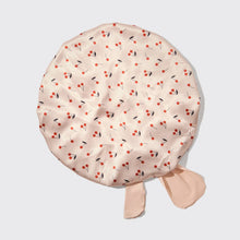 Load image into Gallery viewer, Adjustable Oversized Satin Bonnet - Cherry Print