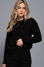 Load image into Gallery viewer, Long Sleeve Round Neck Soft Knit Top: BRG-maroon / L