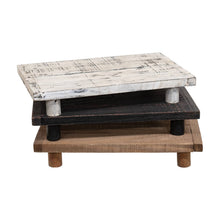 Load image into Gallery viewer, Distressed Black Wooden Rectangle Riser