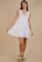 Load image into Gallery viewer, Trim Detail V-Neck Knit Mini Dress: CORAL