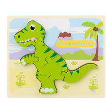 Load image into Gallery viewer, 3D Wooden Dinosaur Puzzle, Buckle Design for Early Education: Green / One Size