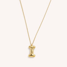 Load image into Gallery viewer, Bubble Initial Charm Necklaces- Gold: C