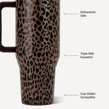 Load image into Gallery viewer, Brown Leopard HydroJug 40 oz Traveler Tumbler