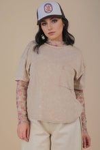 Load image into Gallery viewer, Mineral Washed Knit Top with Pocket: PINK