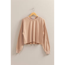 Load image into Gallery viewer, Blue Cropped Sweatshirt With Raw Hem