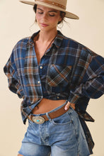 Load image into Gallery viewer, Kambrie Plaid Flannel Shirt: Blue Multi / Contemporary
