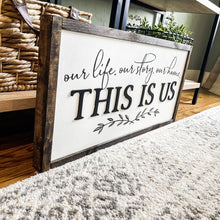 Load image into Gallery viewer, This is Us Laser 3D Wood Sign: Dark Walnut