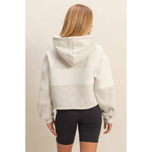 Load image into Gallery viewer, Colorblock Cropped Hoodie: WALNUT