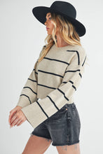 Load image into Gallery viewer, Emmanuelle Sweater: Heather Gray/Navy / Contemporary