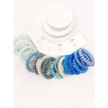 Load image into Gallery viewer, Blue Tone Multi Design Spiral Hair Ties: MIX COLOR / ONE(12)