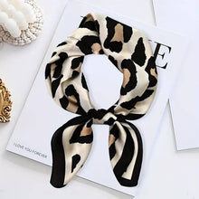 Load image into Gallery viewer, LARGE LEOPARD ANIMAL PRINT BANDANA SCARF | OFF WHITE