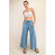 Load image into Gallery viewer, MINERAL WASHED WIDE LEG PANT: Mocha