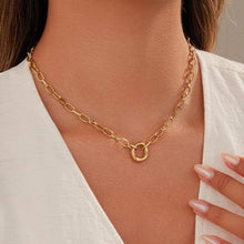 Load image into Gallery viewer, 18K STAINLESS STEEL TARNISH FREE OVAL NECKLACE | GOLD