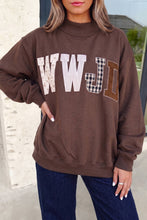 Load image into Gallery viewer, WWJD Embroidered Patch Mock Neck Sweatshirt | S-4X: Gray / S