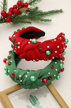 Load image into Gallery viewer, CHRISTMAS JINGLE BELL SEED BEAD HAIR BAND HEADBAND | Green