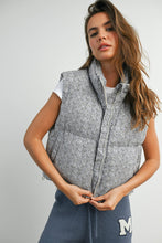 Load image into Gallery viewer, High Neck Floral Puffer Vest - BMJ7560: BLUSH / S